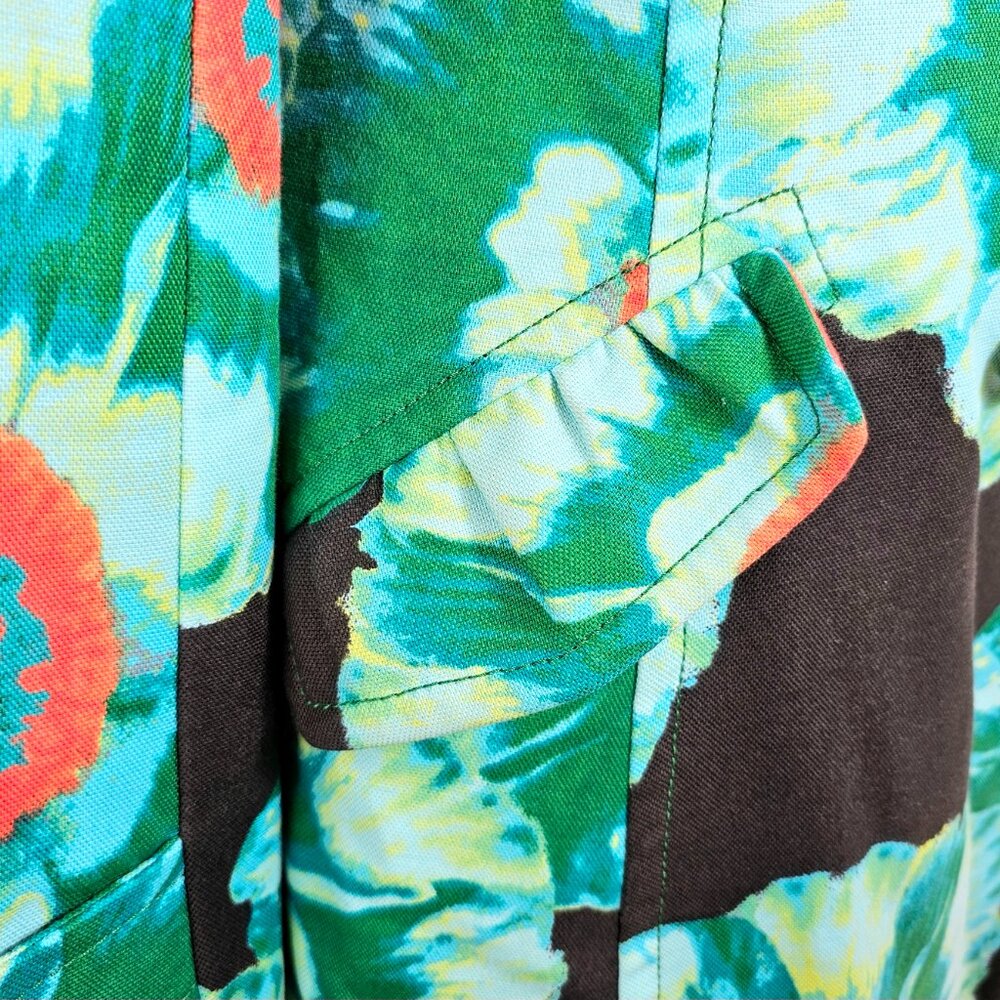 Banana Republic Floral Trench Coat – Statement Belted Coat – Size M - Picture 9 of 10